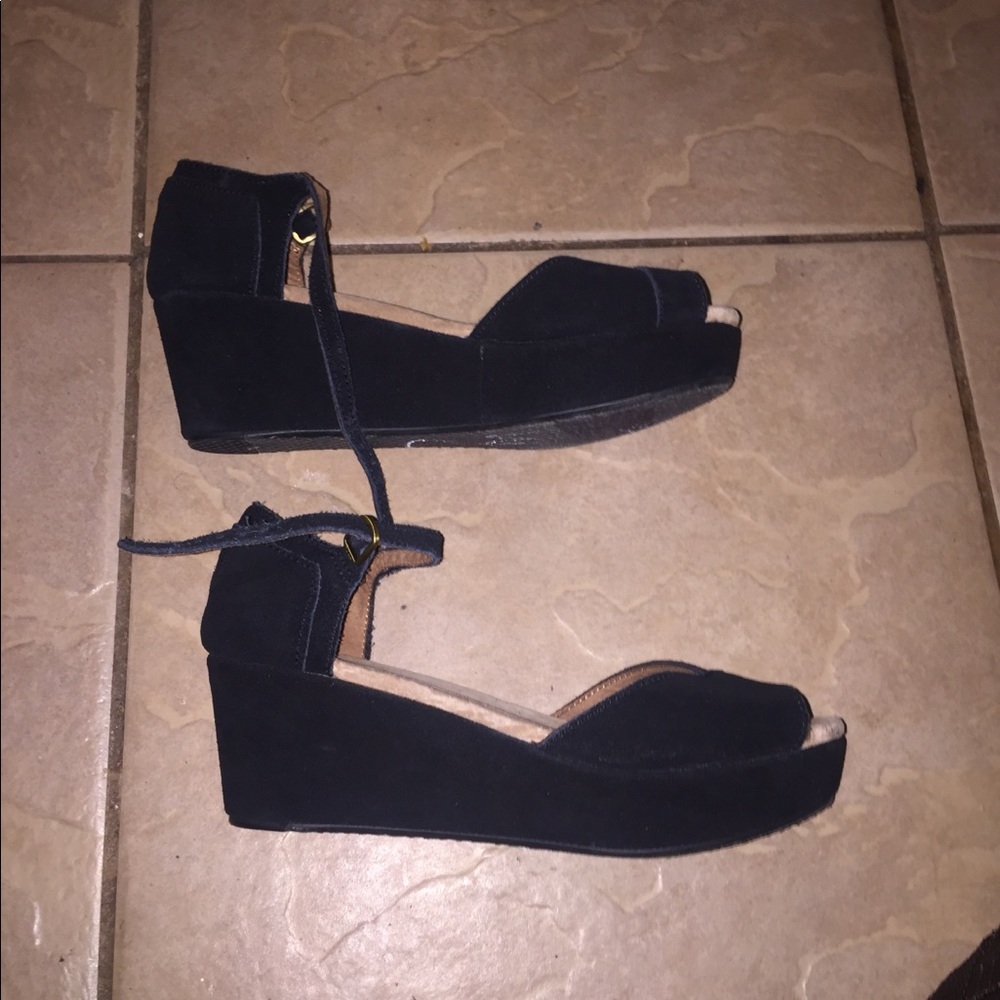 TOMS Suede Platform Wedge